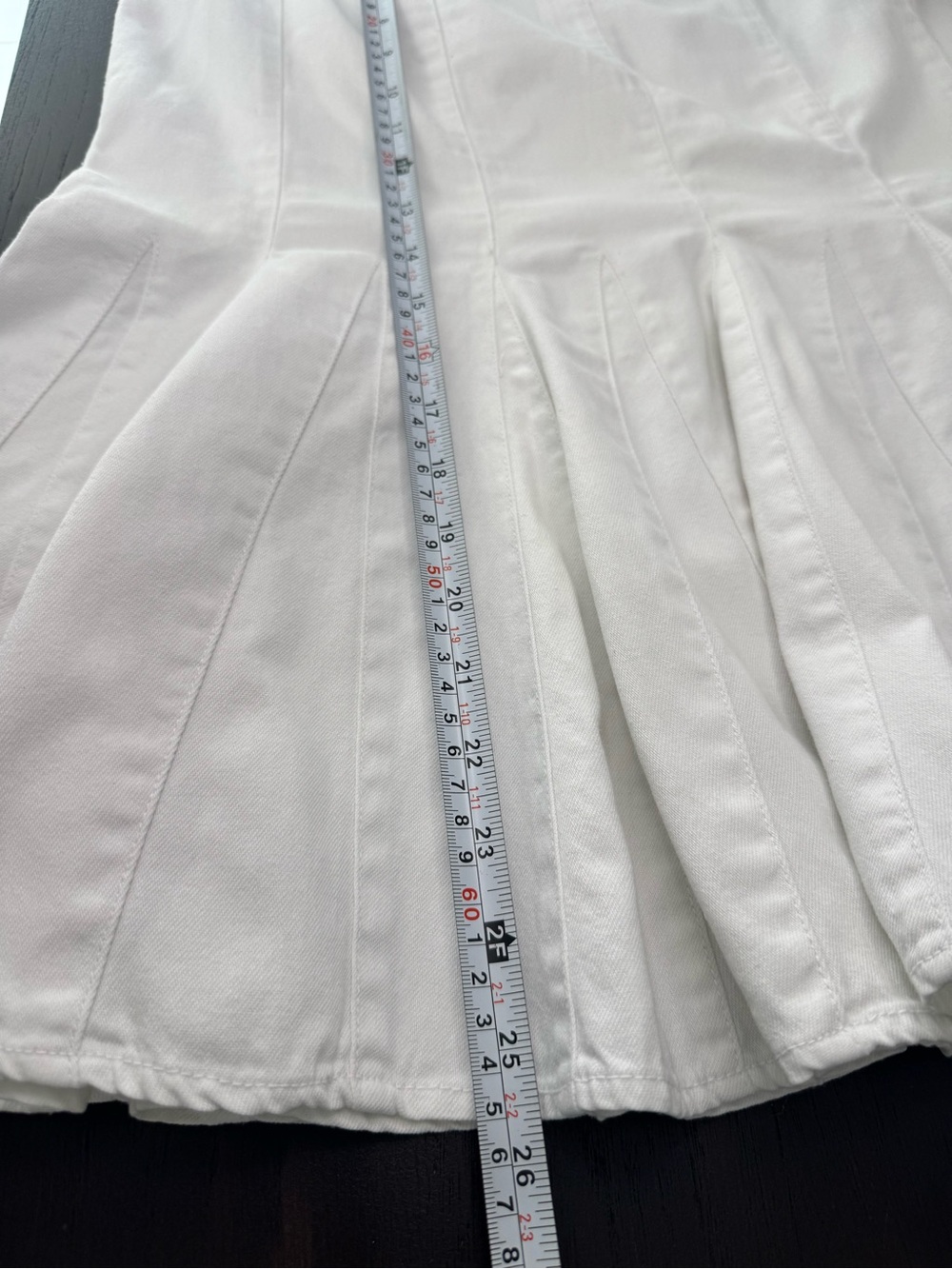 Lauren Ralph Lauren White Denim Trumpet Skirt - Paneled Midi Mermaid - Size 14 - Picture 5 of 7